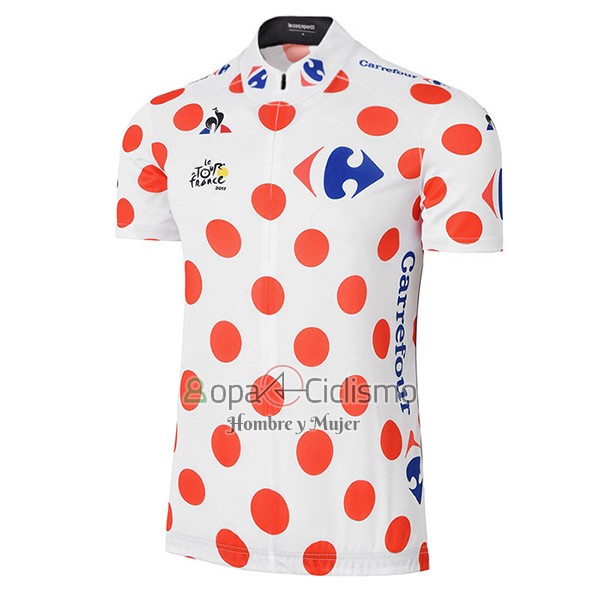 Tour DE Francia Ropa Ciclismo Culotte Corto 2017 Hombre Mangas Cortas Blanco y Rojo